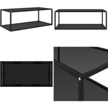 Vidaxl - 322898 Coffee Table Black 100x50x35 cm Tempered Glass - Table Basse Contemporaine - Table Basse En Verre Trempé - Table Basse Deux Niveaux