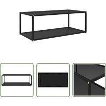 Devenirriche - 322898 The Living Store Coffee Table Black 100x50x35 cm Tempered Glass - Table Basse Contemporaine - Table Basse En Verre Trempé