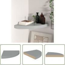 Longziming - The Living Store Étagère d'angle flottante gris 35x35x3,8 cm mdf - Étagère Murale - Étagère D'angle - Étagère Flottante - Rangement
