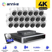 32CH 4K PoE Caméra de Surveillance Extérieure nvr 20×Caméra ip Vision Nocturne Détection de Mouvement IP67 Etanche Alerte Email Kit Vidéo