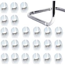 32pcs Chair Leg Caps Tube End Caps Pads Furniture Floor Protector U Shape Plastic Chair Caps,Chair Leg Caps Silicone Tube Clamp (25mm,White)