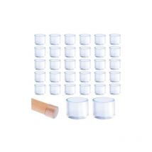 Gabrielle - 32pcs set of 25mm round clear plastic chair leg covers, environmentally friendly and quiet, thick and wear-resistant, non-slip furniture