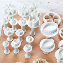 33 Pièces Ensemble D'outils de Décoration pour Gâteaux Fondants pour Décoration Anniversaire Gâteaux Biscuit Fondant Pâte à Sucre
