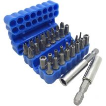 33-teiliges Schraubendreher-bit-set – Magnetische Verlängerung, Sicherheits-torx-bits, Metrische/sae-sechskant- Und Tri-point-bits