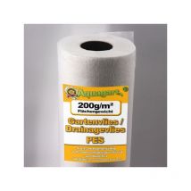 Aquagart - 332,5 m² géotextile non-tissé, film de paillage, paillage anti-mauvaises herbes, voile de drainage 200 g, 1,9 m