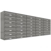 33er Premium Briefkasten Aluminiumgrau ral Farbe 9007 für Außen Wand Postkasten