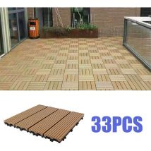 Skecten - Dalles Extérieures de Jardin, Terrasse, Piscine, Balcon i avec Système de Clips i Dimensions : 30 x 30 cm par Dalle i Effet Bois i en