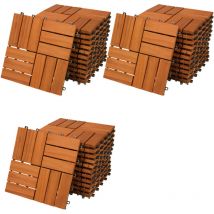 33x Deuba Wooden Decking Tiles 3m³ Interlocking Terrace Garden Balcony Patio Hot Tub 30 x 30 cm (Acacia Mosaic)