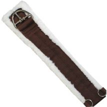 36" = 91 cm, Marron: Agneau synthétique et nylon Sangle occidentale avec boucles en fer