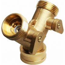 Serbia - 3/4' Robinet y Séparateur, Laiton Collecteur Jardin Robinet y Valve 2 Voies Laiton Robinet Jardin Tuyau Séparateur Deux Voies Tuyau