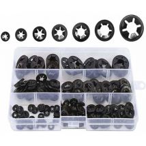 Basetbl - Lot de 340 Rondelles,rondelles de verrouillage à vitesse rapide clips de fixation à pression en acier - M3 M4 M5 M6 M8 M10 M12, 7Tailles,