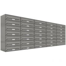 Al Briefkastensysteme - 34er Premium Briefkasten Aluminiumgrau ral Farbe 9007 für Außen Wand Postkasten