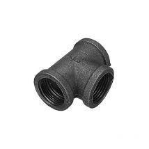 Aougo - 3/4''Té Égal 3 Tuyaux En Fonte Malléable Tuyaux Noirs Raccords Connecteur De Tube Femelle - 3/4 Pouces,DN20(2 pcs)