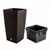 Prosper Plast drts300–440U 28,7 x 28,7 x 55 cm 'Rato' Square Blumentopf – Dunkelbraun (12-teilig)