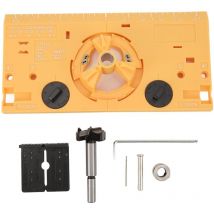 Woosien - 35 mm Scharnierbohrlehre, Holzbearbeitungs-Scharnierloch-Bohrführungs-Lokalisierer mit Fräser und 1/16 Zoll Bit, Gelb