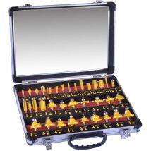 Tonchean - 35-teiliges Fräser-set Mit 1/4-zoll-schaft Für Holz-heimwerker Mit Hochwertigem Aluminium-tragekoffer.
