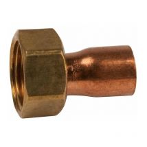 Douille cuivre réduite avec écrou à souder - 2 pièces - f 1' - diamètre 28 mm