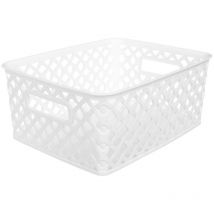Cestino in plastica da 4l folk bianco - 5 Five