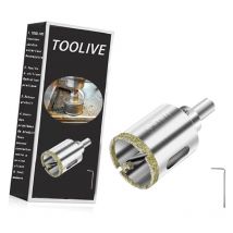 Diamond Drill Bit, 35mm Drill with Center Guide Bit, Glass Hole Saw Core Drill Bit with Diamond Surface Coating, for