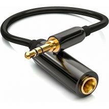 Ontway - 3.5mm Stereo Jack Plug to 6.35mm Jack Plug Adapter Cable Gold Plated Connector Aluminum Housing for Headphones Laptops Guitars Pianos 30cm