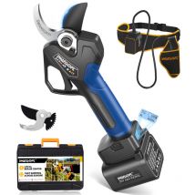 45mm Tijeras de Podar Eléctricas Profesionales, Control Progresivo Sensible y Mordaza Ajustable, 25V 4Ah/4Ah, Tijeras de Podar Batería para Viñedo y