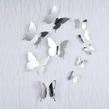 36 Pièces diy Miroir Papillon Combination 3D Autocollants Muraux Miroir Stickers Décoration de la Maison