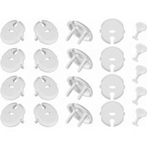 Briller - 36 piezas (30 tapas de enchufe + 6 llaves) Tapas de enchufe a prueba de niños, tapas de enchufe eléctrico con mecanismo de giro de enchufe