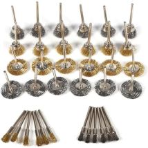 36pcs Brosse En Laiton De Polissage Ensemble Jeu De Brosses Métalliques Pour Perceuse Outils Fil D'Acier Inoxydable