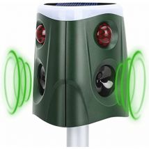 AlwaysH 360° Animal Repellent IP55 Waterproof Sun Powered Waterproof Motion Detection Infrared Sensing Repels Cats, Rabbits, Squirrels and Pigeons