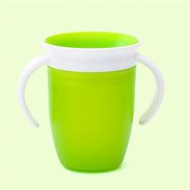 360 degrés peuvent être tournés tasse à boire d'apprentissage pour bébé avec couvercle rabattable à Double poignée tasse magique étanche-vert Rapanda