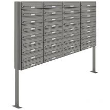 36er Premium Standbriefkasten RAL9007 freistehend Postkasten Ständer 4x9