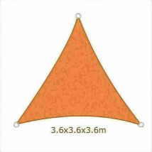 Aquariss - 3.6m Sun Sail Shade Triangle Awning Canopy Garden Sun Patio Sunscreen - Orange
