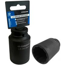 Toolzone - 36mm Deep Impact Socket 1/2'' Drive Hub Nut Flywheel Socket Bi Hex 12-point SS234