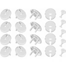 Briller - 36Pcs (30 Outlet Covers + 6 Keys) Child Proof Outlet Covers, Electrical Outlet Covers with Standard 2 Hole Plug Rotation Mechanism, White,