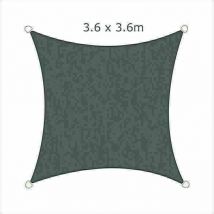 3.6x3.6m Sun Sail Shade Square Awning Canopy Garden Sun Patio Sunscreen - Charcoal