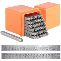 37 pièces Chiffres de Lettres Frapper 3 mm poinçons en Metal (A-Z 0-9 et symbole d'amour) pour estampage du métal, des bijoux, du cuir, du bois