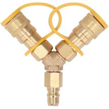 3/8-zoll Y-förmiger Gasverteileradapter Zum Schnellen Anschließen/trennen Von Zwei Erdgas- Und Flüssiggasgeräten Gleichzeitig, Geeignet Für Grills, 
