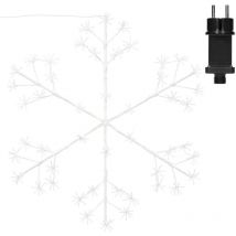 ECD Germany Flocon de Neige avec 384 Ampoules LED, Blanc Chaud, 120 cm, Lumière Décoration de Noël Suspendue Intérieur/Extérieur, Étanche IP44,