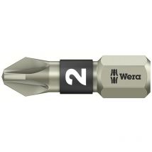 Wera - 3855/1 ts Pozidriv PZ2 Torsion Stainless Steel Insert Insert Bit 25mm WER071021