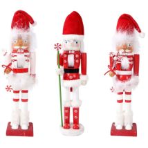 Shatchi - 38cm Wooden Santa Nutcrackers Soldiers Christmas Ornament 3pcs Set