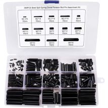 Ersandy - 390 Pièces Goupille élastique Fendue Goupilles Fendues en Acier au Manganèse Assortiment Kit M1.5 M2 M2.5 M3 M4 M5 M6 avec la Boîte