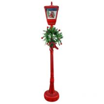 Mediawave Store - 392040 Lanterne Noël rouge H195cm Décoration Sons Mini Lumières et guirlande