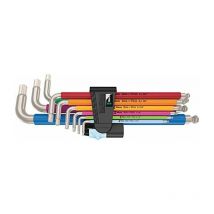 Wera - 05022860001-3950/9 Hex-Plus Multicolour Imperial Stainless 1 - Juego de llaves acodadas imperial, acero inox