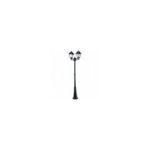 Lámpara de pie de aluminio fundido con difusores de vidrio transparente, altura máxima 210mm, alimentación 230V 50Hz, IP43 negro