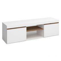 Vmo Home - Table tv, Blanc mat et Naturale, Medium