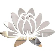 3D Acrylique Miroir Fleur de Lotus Sticker Mural Stickers Muraux Auto-Adhésif