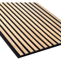 NMC - 3D Akustikpanel 3054675 selitstyle Wandpaneel 240 x 56,5 cm Lamellenwand Wandverkleidung Echtholz-Alternative Skandinavisches Design Eiche hell