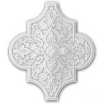 3d panneau mural Profhome 159501 Lambris mural Élément décoratif Médaillon Rosace style marocain Dessins géométriques islamiques blanc 39,9 x 34,9 cm