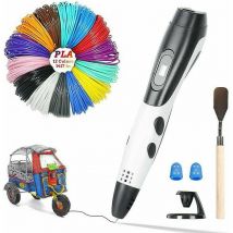3D Printing Pen, Smart 3D Pen with 2 pla Filaments, 3D Drawing Printing Pen with lcd Display, usb Charging Compatible with pla and abs (White) -
