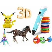 3D-Stift, 3D-Druckstift mit PLA-kompatibel und LCD-Display, einstellbare Temperatur, 3D-Stift für Kinder, blau